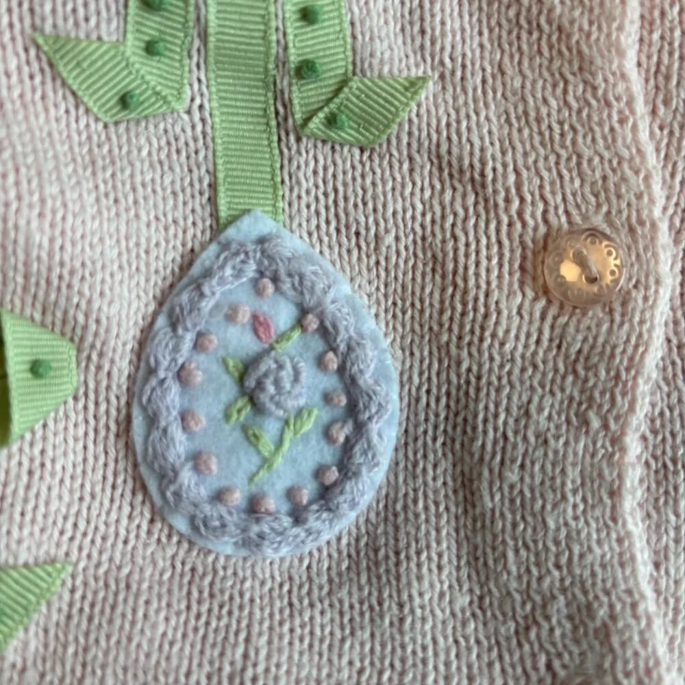 6-9mths - Infant EASTER Egg Knit Sweater - Vintage Hartstring - Picture 6 of 10